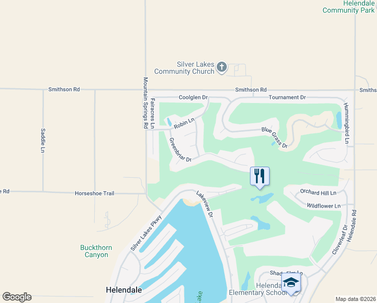 map of restaurants, bars, coffee shops, grocery stores, and more near 14665 Echo Lane in Helendale