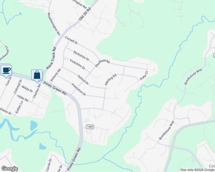 map of restaurants, bars, coffee shops, grocery stores, and more near 201 Oxford Dr in Jacksonville