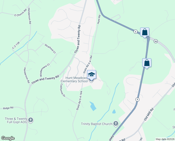 map of restaurants, bars, coffee shops, grocery stores, and more near 106 Innis Brook Drive in Easley
