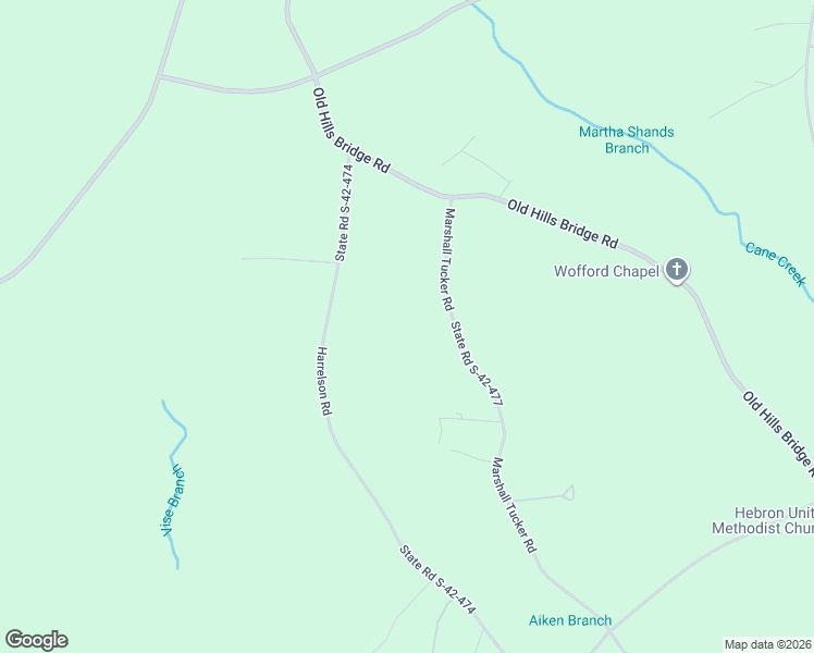 map of restaurants, bars, coffee shops, grocery stores, and more near 124 Marshall Tucker Road in Pauline