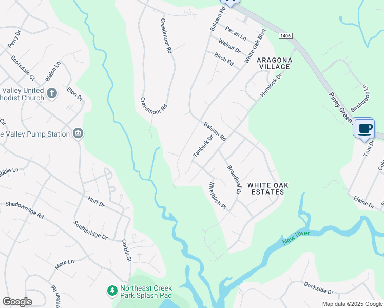 map of restaurants, bars, coffee shops, grocery stores, and more near 118 Tanbark Drive in Jacksonville