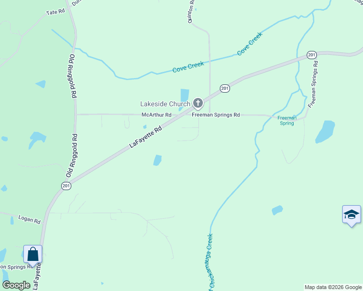 map of restaurants, bars, coffee shops, grocery stores, and more near 1095 Robin Way in Rocky Face