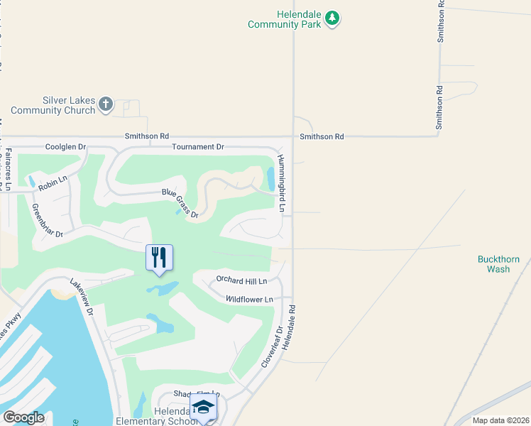 map of restaurants, bars, coffee shops, grocery stores, and more near 15224 Little Bow Lane in Helendale