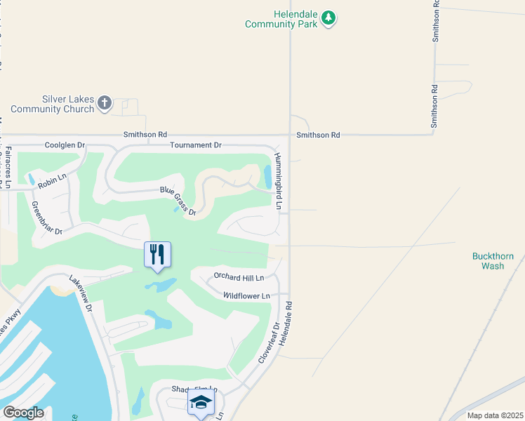 map of restaurants, bars, coffee shops, grocery stores, and more near 15224 Little Bow Lane in Helendale