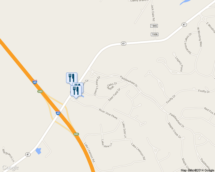 map of restaurants, bars, coffee shops, grocery stores, and more near 110 Willow Oaks Drive in Wallace