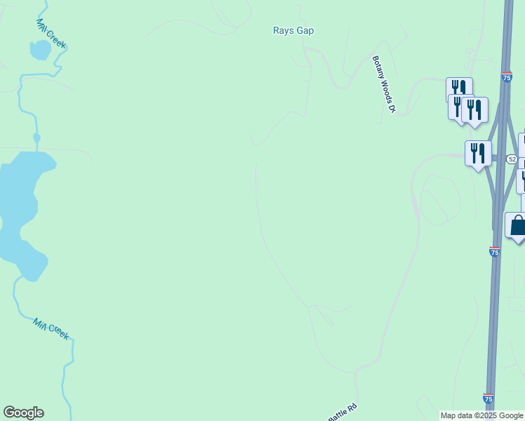map of restaurants, bars, coffee shops, grocery stores, and more near 815 Battlefield Park Drive in Dalton