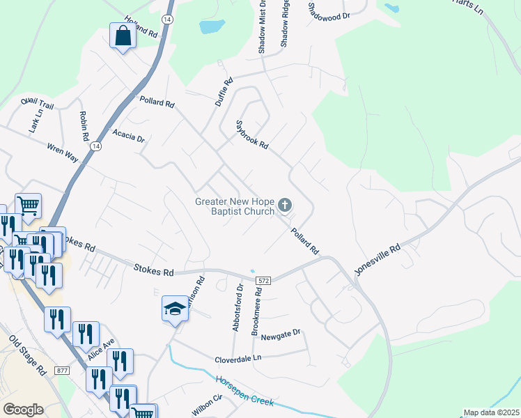map of restaurants, bars, coffee shops, grocery stores, and more near 103 Holland Court in Simpsonville
