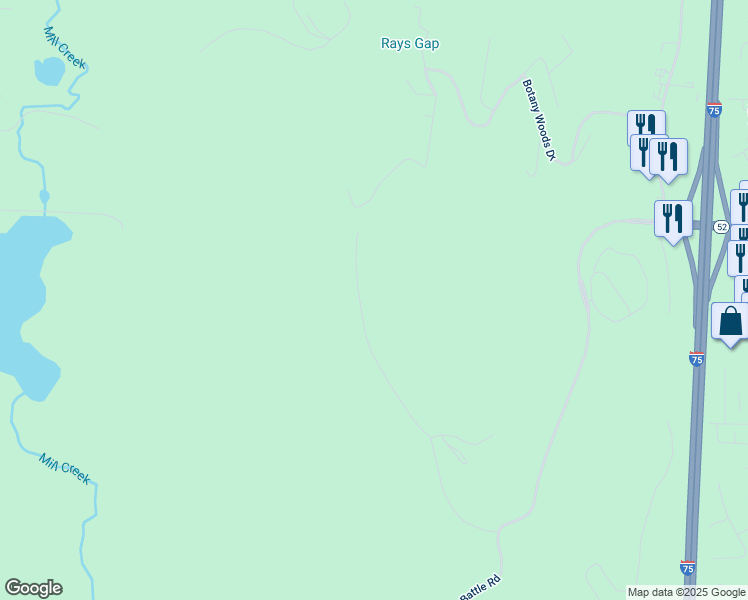 map of restaurants, bars, coffee shops, grocery stores, and more near 815 Battlefield Park Drive in Dalton