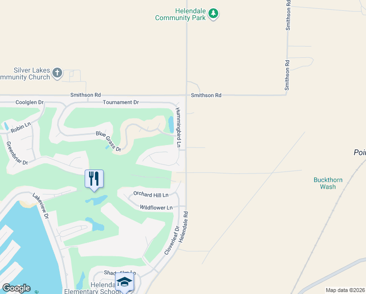 map of restaurants, bars, coffee shops, grocery stores, and more near 27891 Hummingbird Lane in Helendale