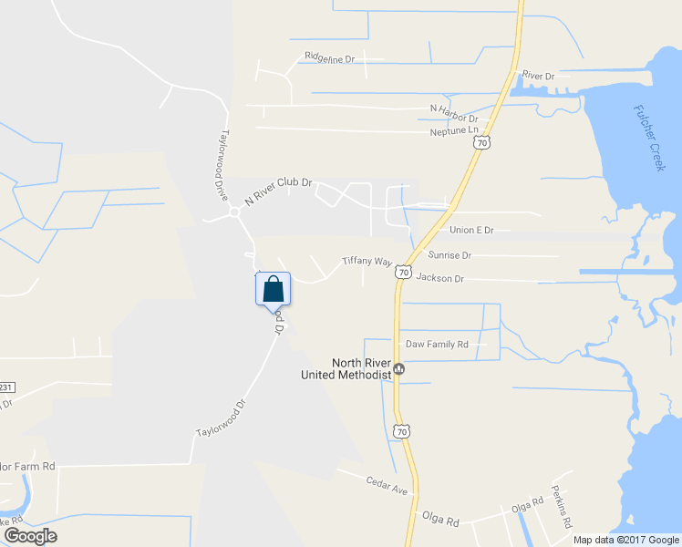 map of restaurants, bars, coffee shops, grocery stores, and more near 111 Tiffany Way in Beaufort
