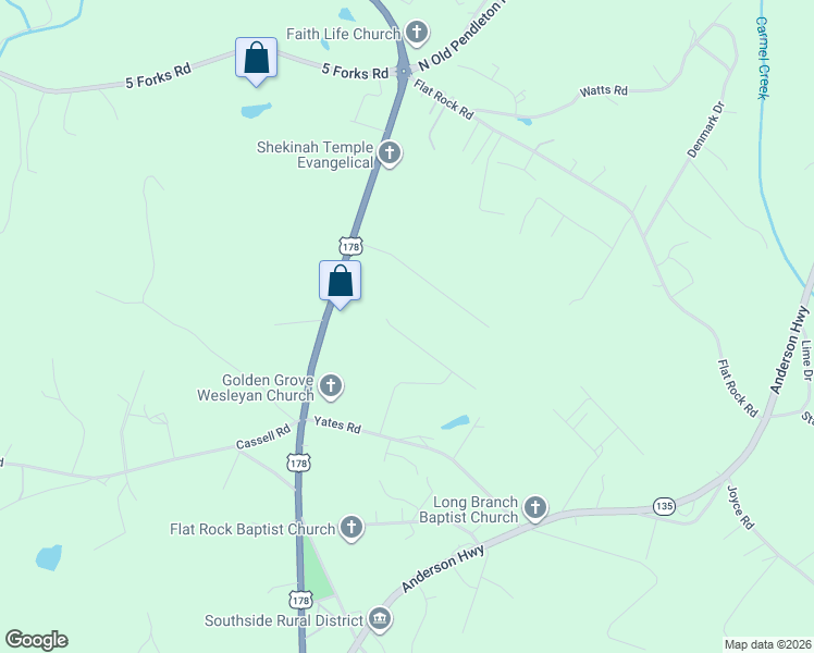 map of restaurants, bars, coffee shops, grocery stores, and more near 225 Brook Way in Liberty