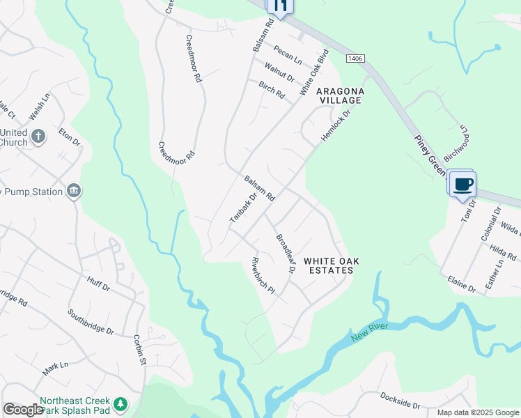 map of restaurants, bars, coffee shops, grocery stores, and more near 498 Hemlock Drive in Jacksonville