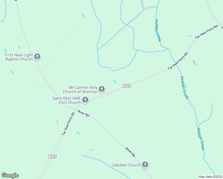 map of restaurants, bars, coffee shops, grocery stores, and more near 2083 Tar Heel Ferry Road in White Oak