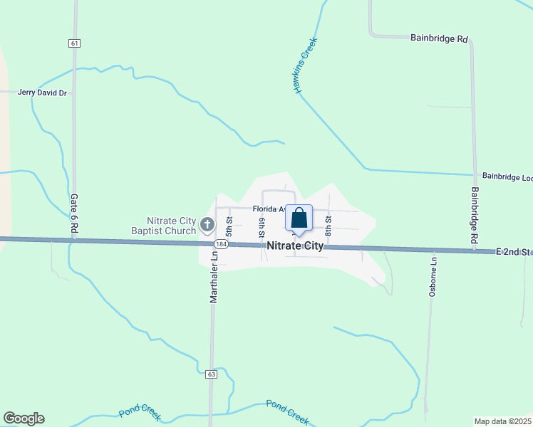 map of restaurants, bars, coffee shops, grocery stores, and more near 1161-1165 Florida Avenue in Muscle Shoals