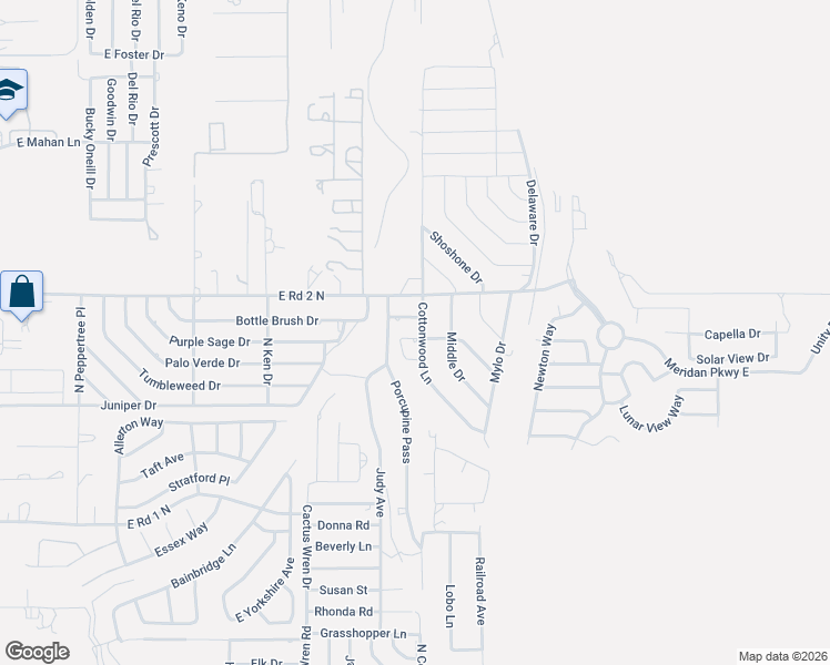 map of restaurants, bars, coffee shops, grocery stores, and more near 981 Cottonwood Lane in Chino Valley