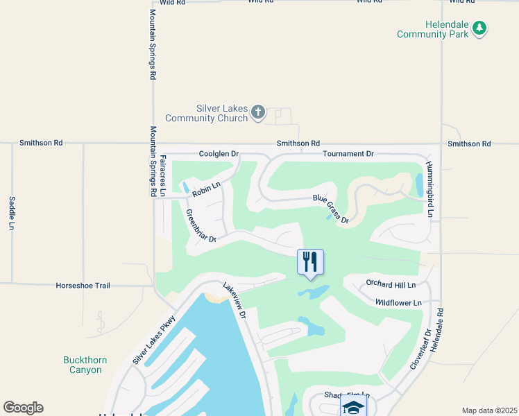 map of restaurants, bars, coffee shops, grocery stores, and more near 27929 Forest Court in Helendale