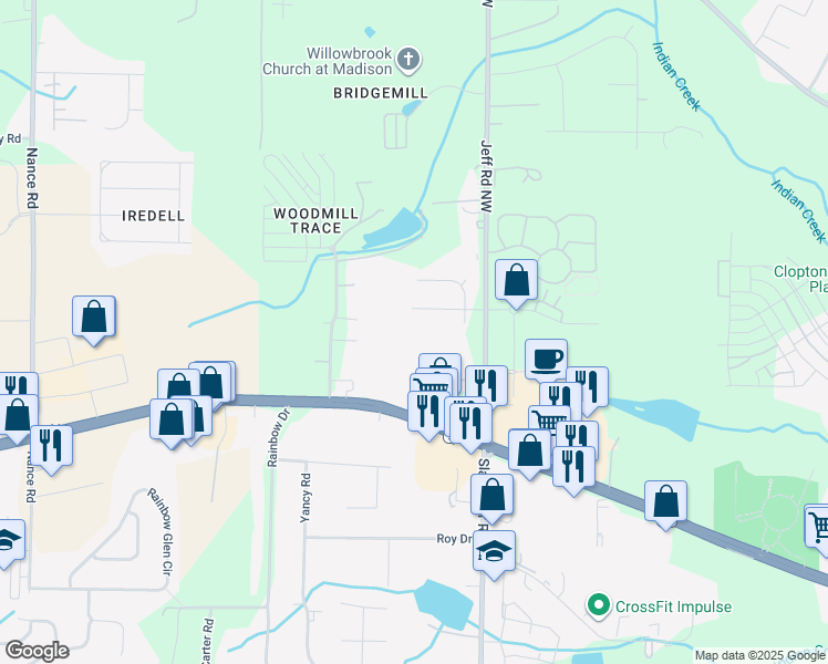 map of restaurants, bars, coffee shops, grocery stores, and more near 7011 Windscape Drive Northwest in Madison