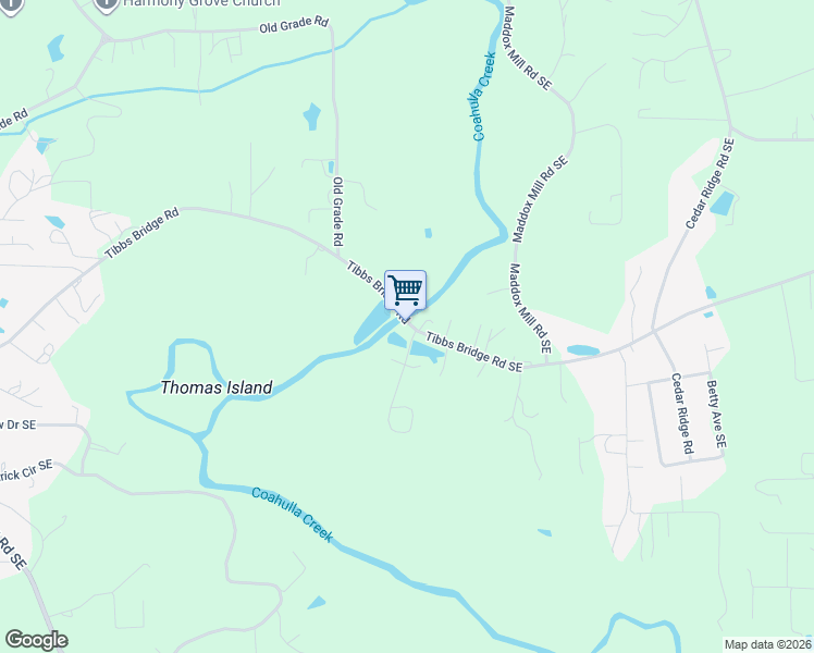 map of restaurants, bars, coffee shops, grocery stores, and more near 4100 Tibbs Bridge Road Southeast in Dalton