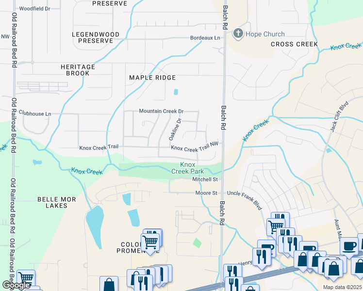 map of restaurants, bars, coffee shops, grocery stores, and more near 103 Shoals Point Trail in Madison