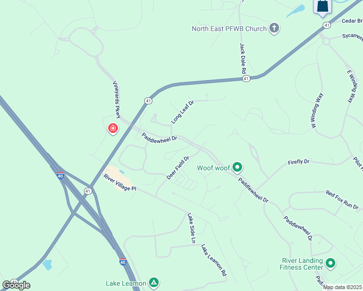 map of restaurants, bars, coffee shops, grocery stores, and more near 110 Willow Oaks Drive in Wallace
