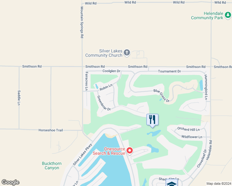 map of restaurants, bars, coffee shops, grocery stores, and more near 27931 Evergreen Lane in Helendale