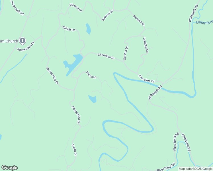 map of restaurants, bars, coffee shops, grocery stores, and more near 102 Tunica Lane in Ellijay