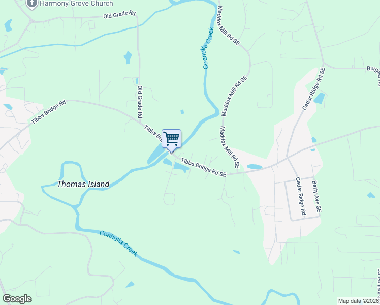 map of restaurants, bars, coffee shops, grocery stores, and more near 4137 Tibbs Bridge Road in Dalton