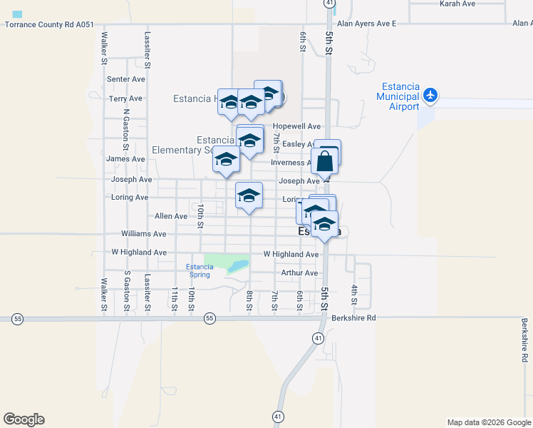 map of restaurants, bars, coffee shops, grocery stores, and more near 705 Allen Avenue in Estancia