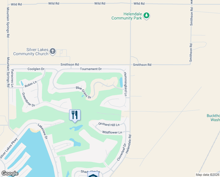 map of restaurants, bars, coffee shops, grocery stores, and more near 15163 Blue Grass Drive in Helendale