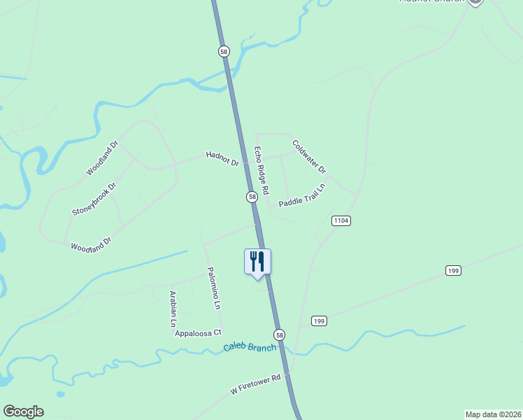 map of restaurants, bars, coffee shops, grocery stores, and more near 221 Echo Ridge Road in Swansboro