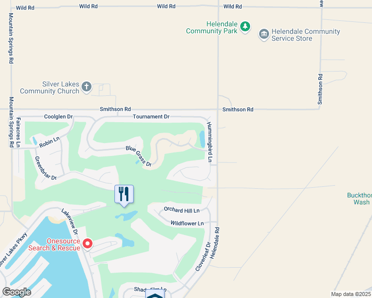 map of restaurants, bars, coffee shops, grocery stores, and more near 15171 Blue Grass Drive in Helendale
