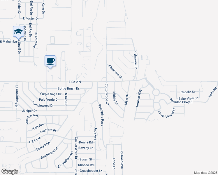map of restaurants, bars, coffee shops, grocery stores, and more near 981 Cottonwood Lane in Chino Valley