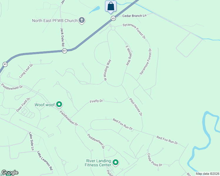 map of restaurants, bars, coffee shops, grocery stores, and more near 254 West Winding Way in Wallace