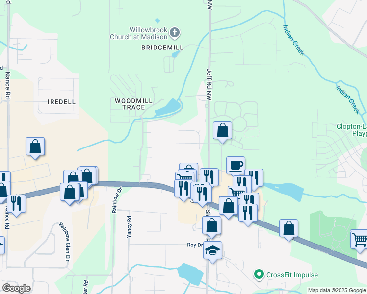 map of restaurants, bars, coffee shops, grocery stores, and more near 7011 Windscape Drive Northwest in Madison