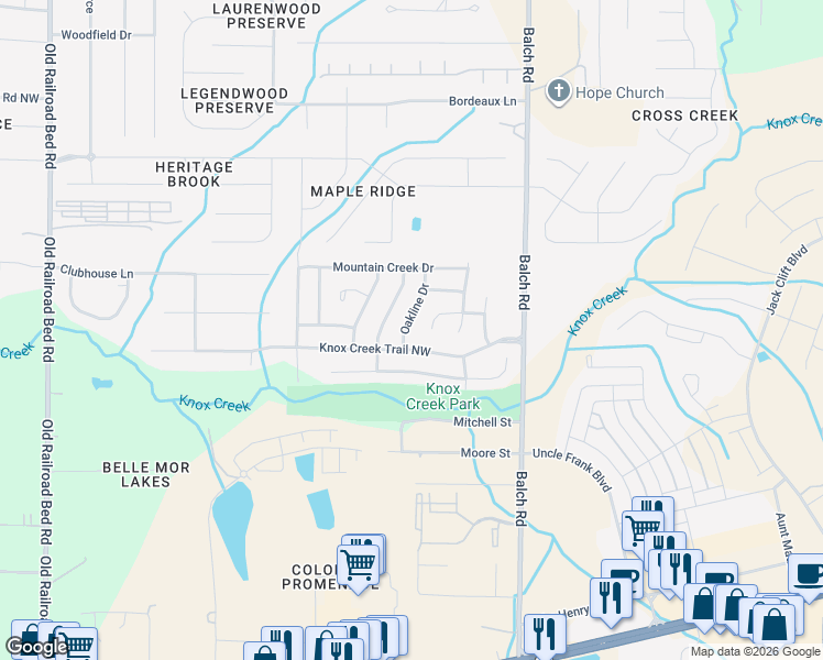 map of restaurants, bars, coffee shops, grocery stores, and more near 104 Oakline Dr in Madison