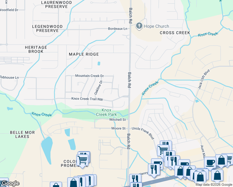 map of restaurants, bars, coffee shops, grocery stores, and more near 105 Willow Bluff Drive in Madison