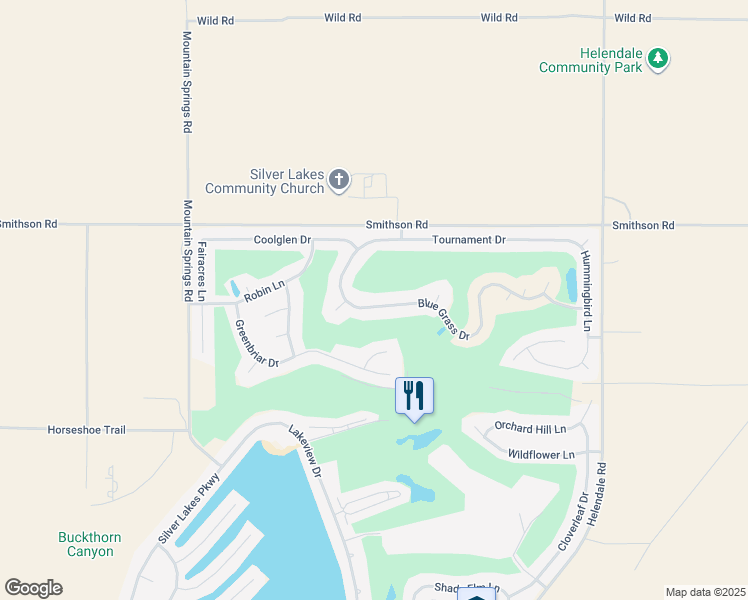 map of restaurants, bars, coffee shops, grocery stores, and more near 14854 Blue Grass Drive in Helendale
