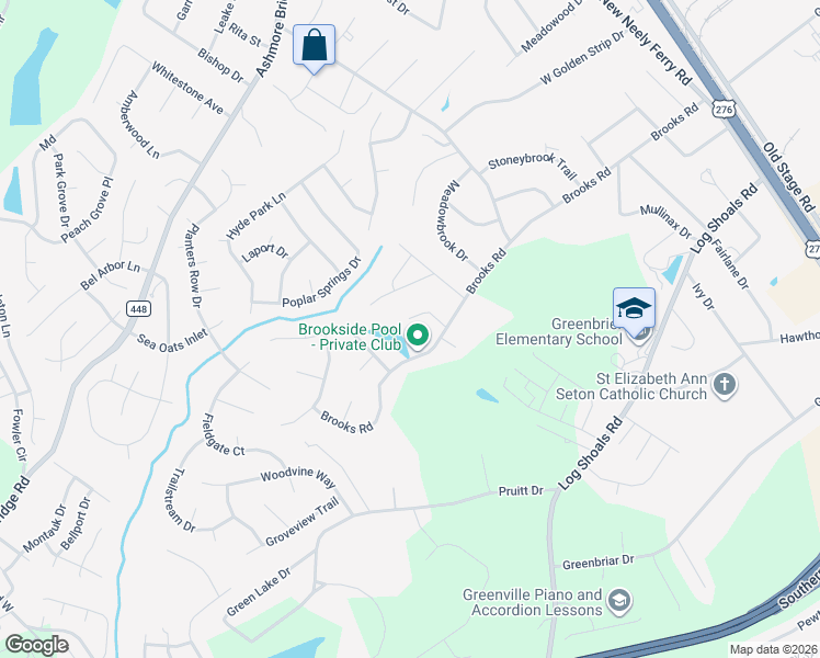 map of restaurants, bars, coffee shops, grocery stores, and more near 107 Jacob Brook Ct in Mauldin