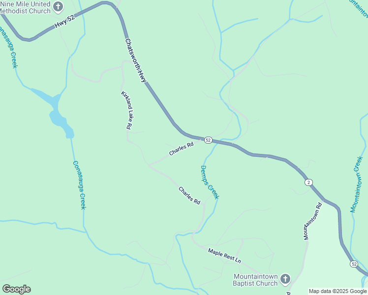 map of restaurants, bars, coffee shops, grocery stores, and more near 124 Charles Road in Ellijay