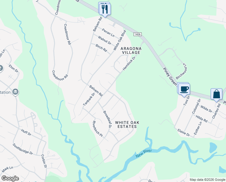 map of restaurants, bars, coffee shops, grocery stores, and more near 103 Jasmine Lane in Jacksonville