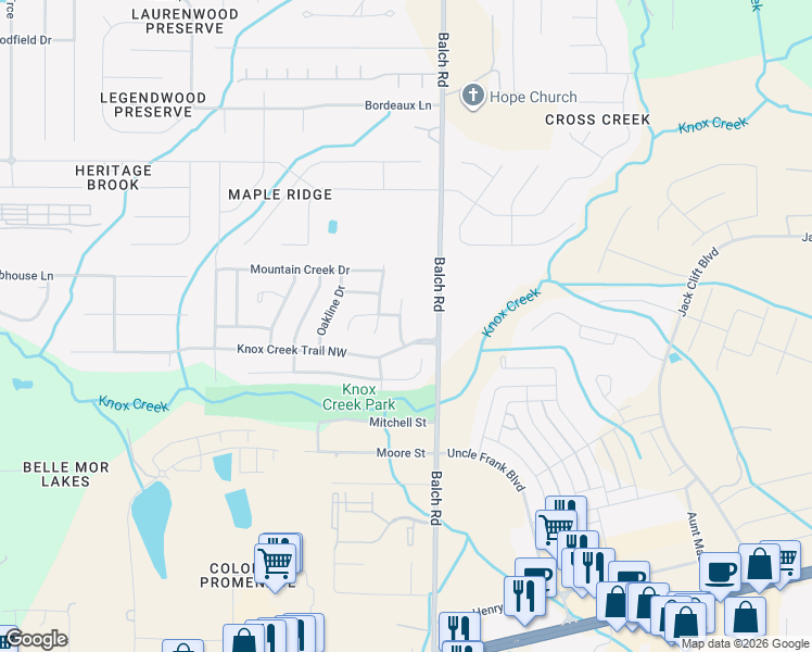 map of restaurants, bars, coffee shops, grocery stores, and more near 105 Willow Bluff Drive in Madison