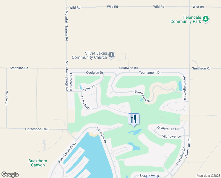 map of restaurants, bars, coffee shops, grocery stores, and more near 14785 Blue Grass Drive in Helendale