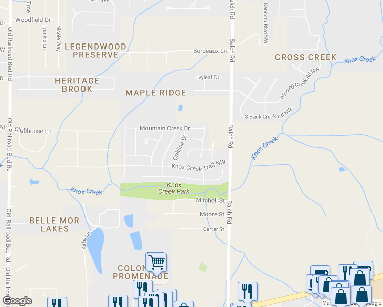 map of restaurants, bars, coffee shops, grocery stores, and more near 103 Shoals Point Trail in Madison