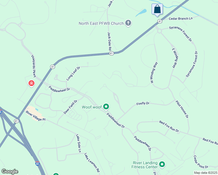 map of restaurants, bars, coffee shops, grocery stores, and more near 166 Legacy Lakes in Wallace