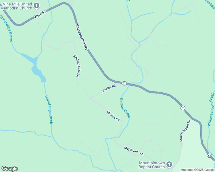 map of restaurants, bars, coffee shops, grocery stores, and more near 124 Charles Road in Ellijay