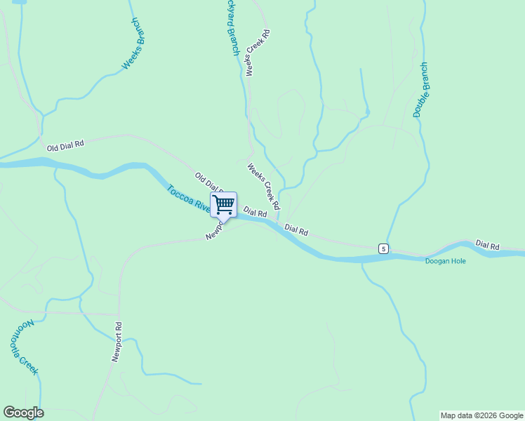 map of restaurants, bars, coffee shops, grocery stores, and more near 2350 Dial Road in Blue Ridge