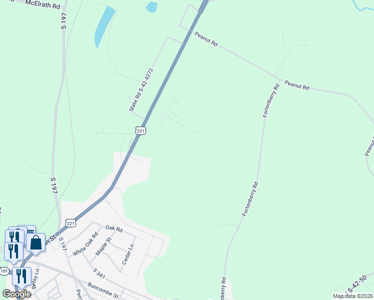 map of restaurants, bars, coffee shops, grocery stores, and more near 9971 U.S. 221 in Woodruff