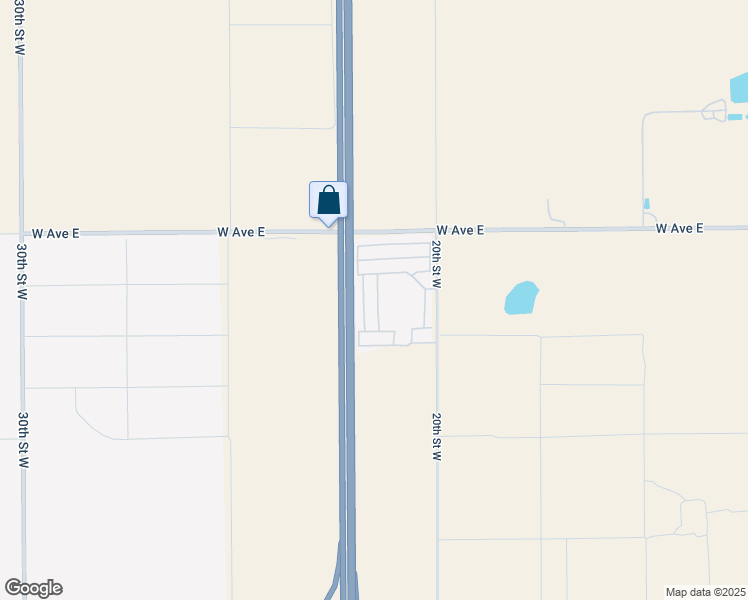 map of restaurants, bars, coffee shops, grocery stores, and more near 48303 20th Street West in Lancaster