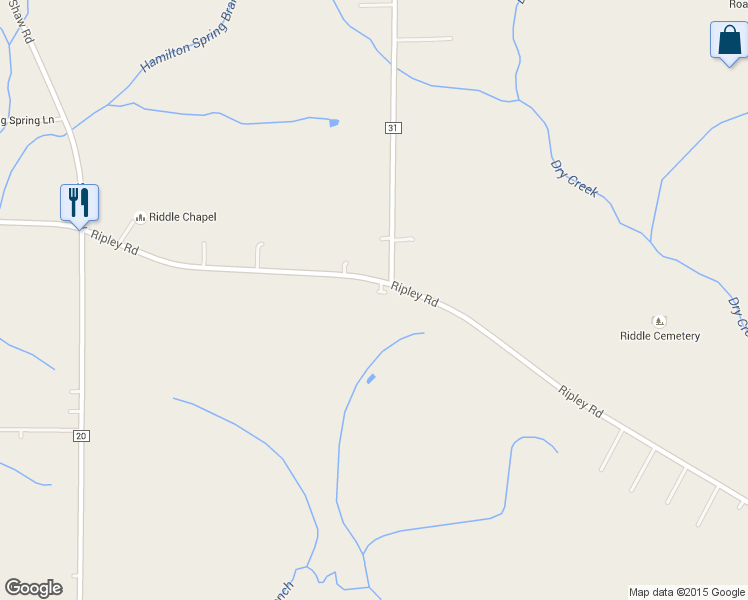 map of restaurants, bars, coffee shops, grocery stores, and more near 11918 Ripley Road in Athens