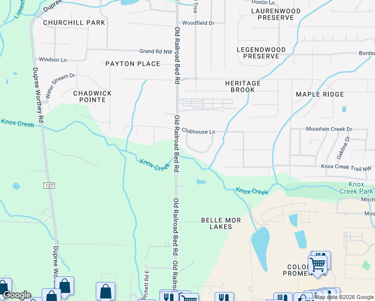 map of restaurants, bars, coffee shops, grocery stores, and more near 108 Mossy Spring Trail in Madison